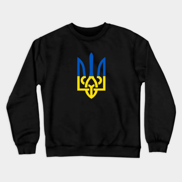 Ukrainian Flad Tryzub Symbol Crewneck Sweatshirt by Yasna